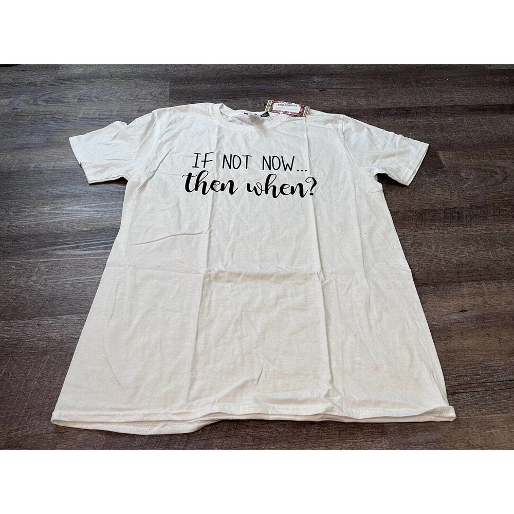 BooHoo Womens Oversized Tshirt Size Large White Short Sleeve Graphic Tee O7
